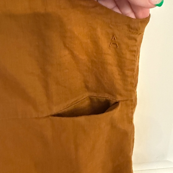 A Day v-neck snap front Dress brown 45090 - Picture 8 of 11